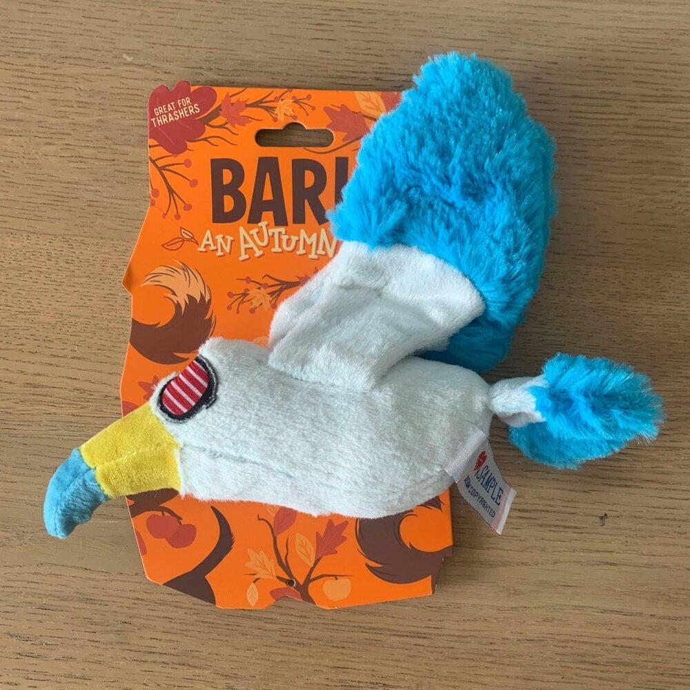 NWT Bark Box Liberty Eagle USA America Flag Dog Toy Crinkle Prototype Election